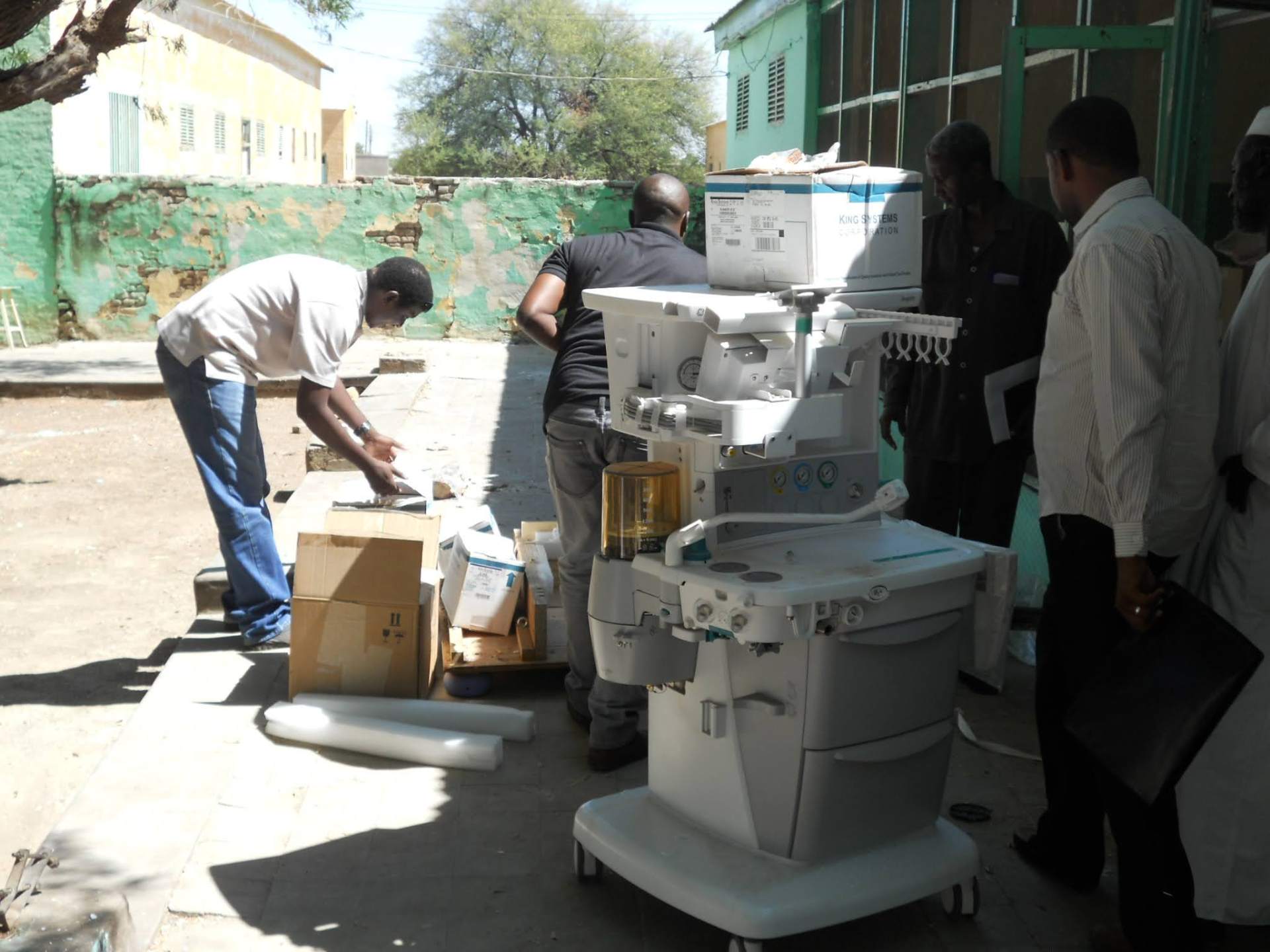 Anaesthesia machine and supplies delivered to a partner hospital