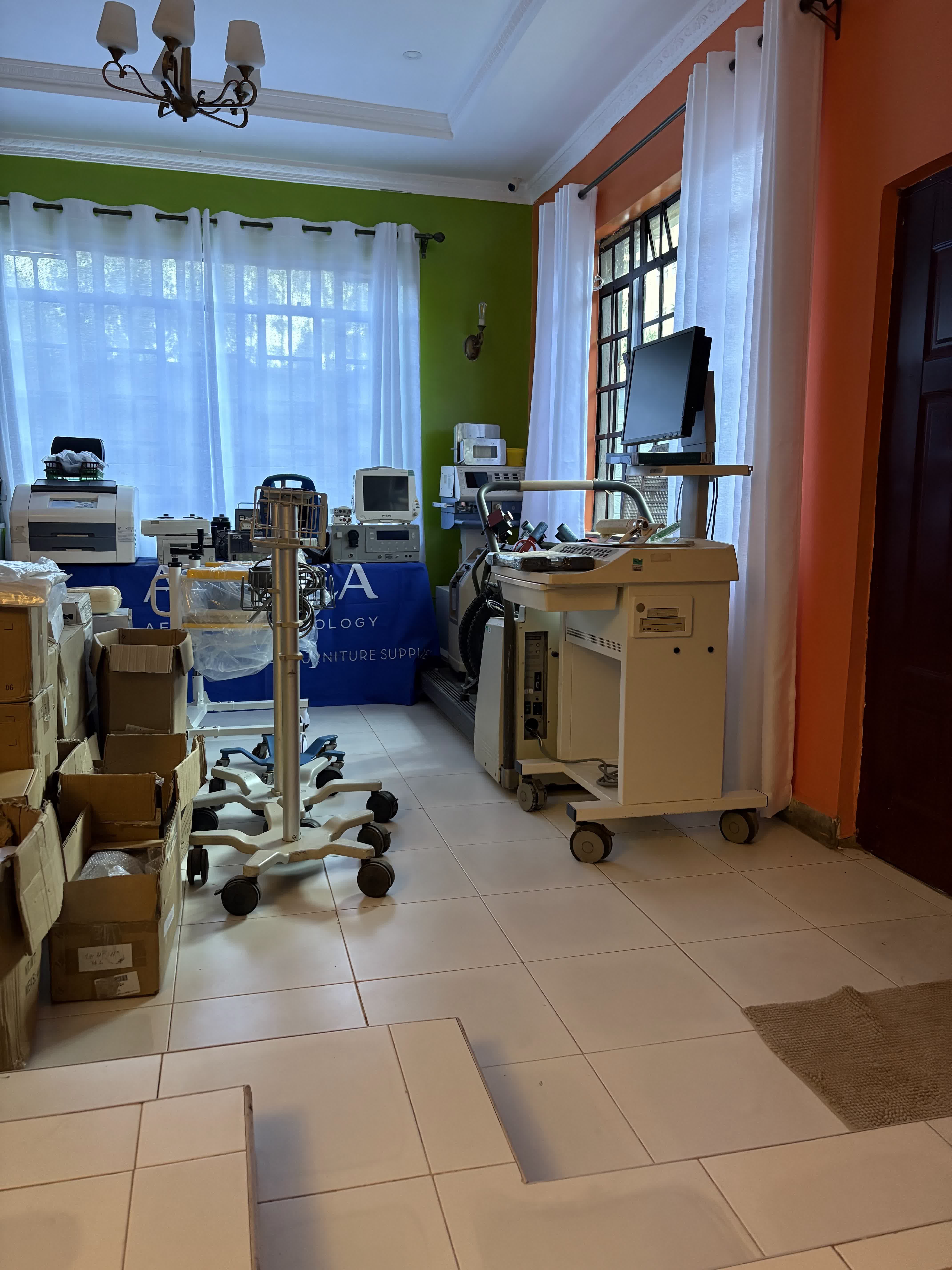 Medical equipment inventory prepared for distribution across Africa